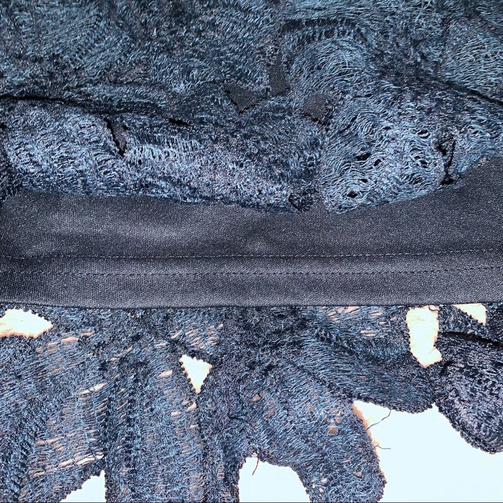 NWT Romeo & Juliet Couture Navy Blue Lace Overlay Formal Sheath Dress Size XS - Picture 9 of 16